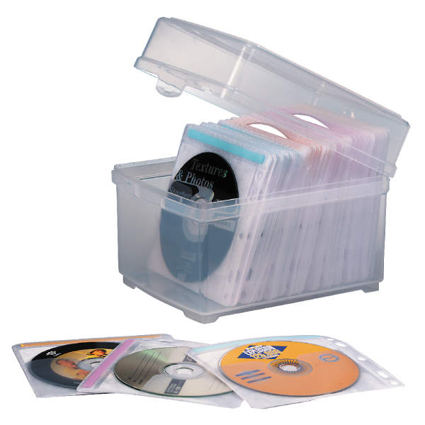 KENSINGTON CD STORAGE BOX WITH 50 SLEEVES